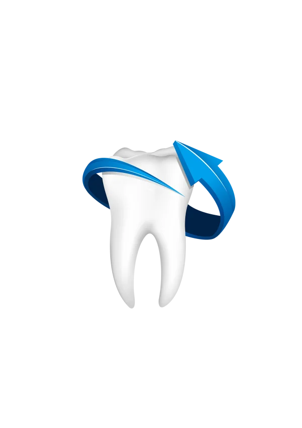 Tooth with Blue Arrow PNG Transparent
