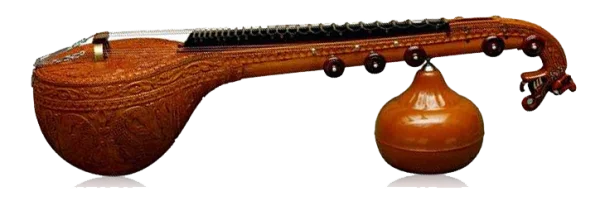 Traditional Indian Veena Musical Instrument PNG