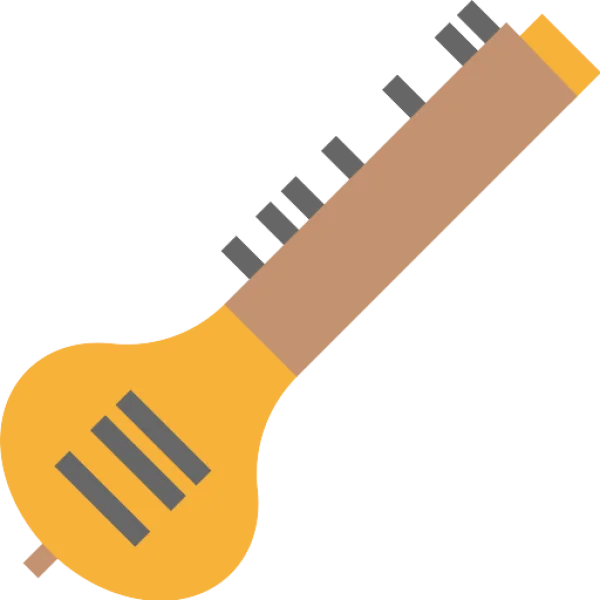 Sitar Musical Instrument Icon PNG Transparent Background