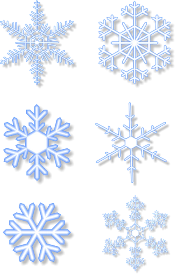 Glowing Blue Snowflakes PNG Transparent Background