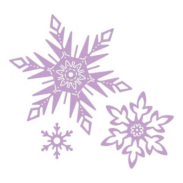Assorted Purple Snowflake Design PNG