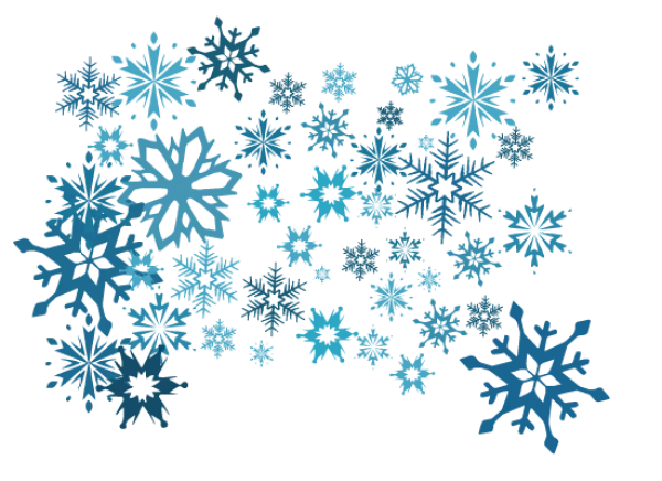 Falling Blue Snowflakes Transparent Background PNG