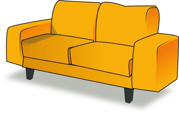 Yellow Sofa Transparent Background PNG
