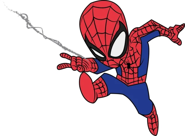 Chibi Spider-Man Web-Slinging PNG Transparent
