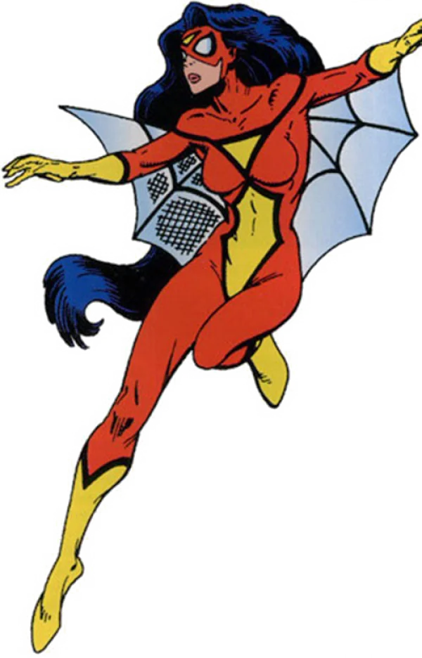 Classic Spider-Woman Flying PNG Transparent