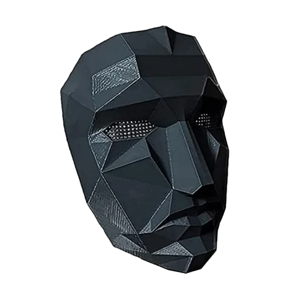 Geometric Black Mask PNG Transparent Background