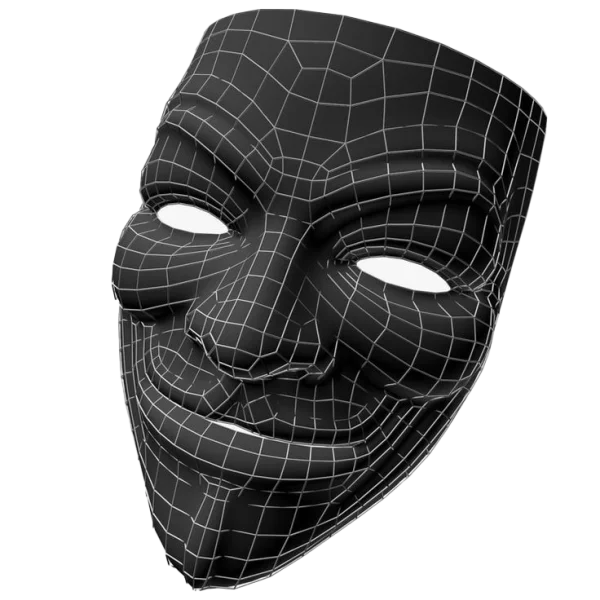 Wireframe Guy Fawkes Mask PNG Transparent
