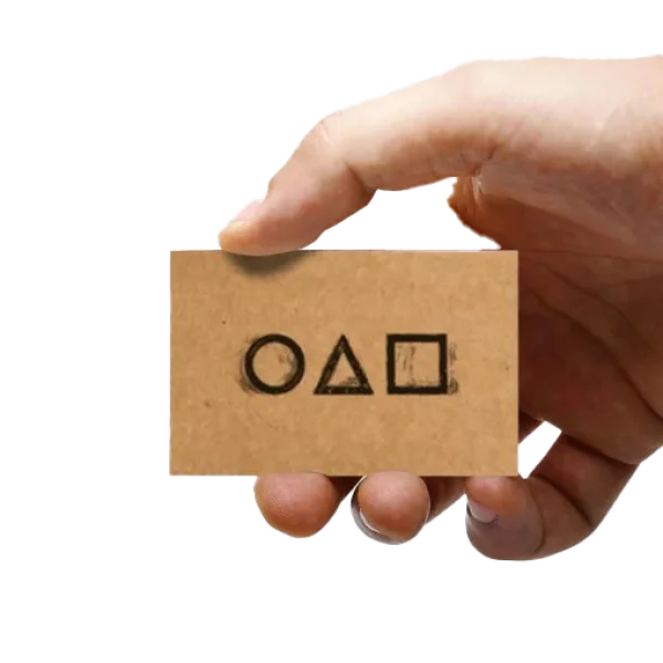 Squid Game Calling Card Held by Hand PNG