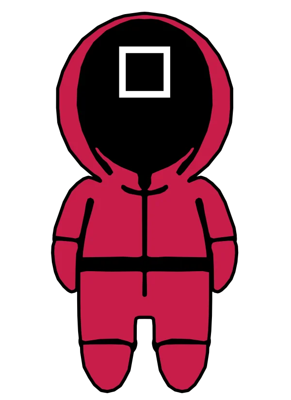 Squid Game Guard Square Mask PNG Transparent