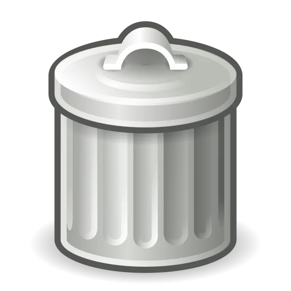 Silver Trash Can Icon Transparent PNG