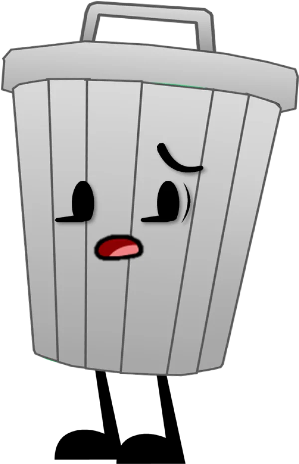 Worried Cartoon Trash Can PNG