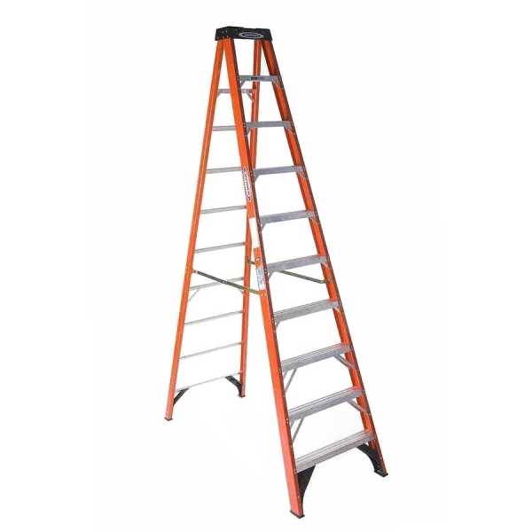 Orange Fiberglass Stepladder PNG Transparent