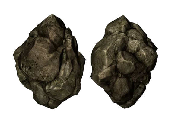 Two Natural Rough Rocks PNG Transparent Background