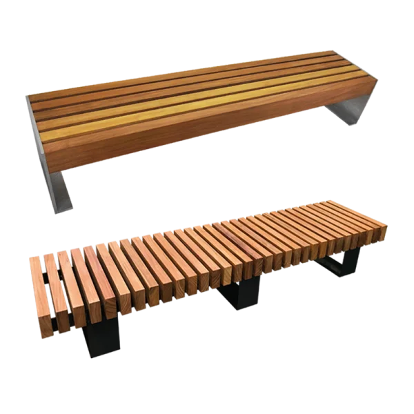 Modern Wooden Benches PNG Transparent Background