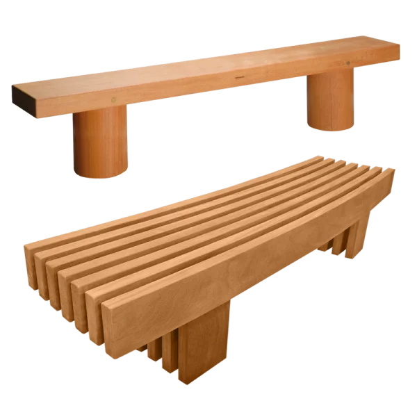 Modern Wooden Benches PNG Transparent Background