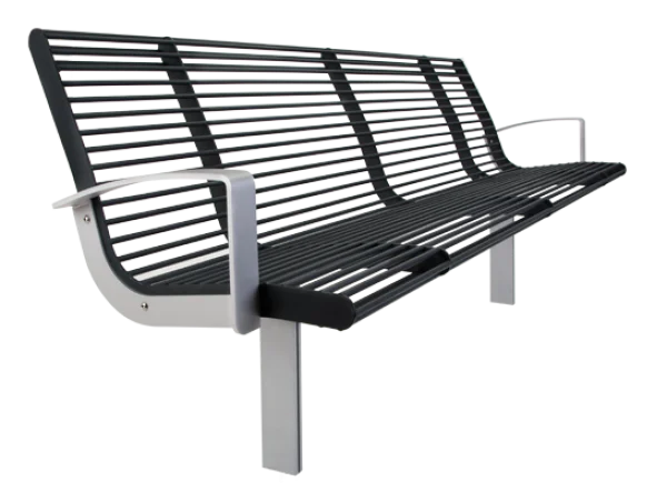 Modern Metal Park Bench PNG Transparent Background