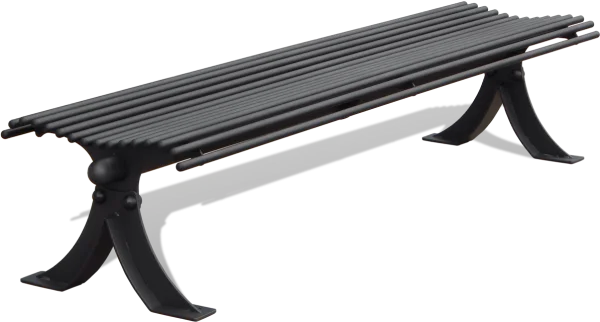 Dark Grey Park Bench PNG Transparent Background