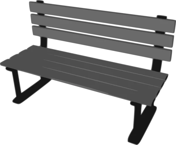 Gray Park Bench PNG Transparent Background