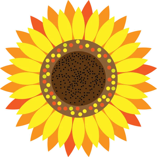 Stylized Sunflower PNG Transparent Background