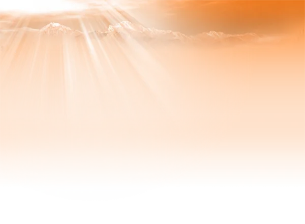 Radiant Orange Sky with Mountains PNG