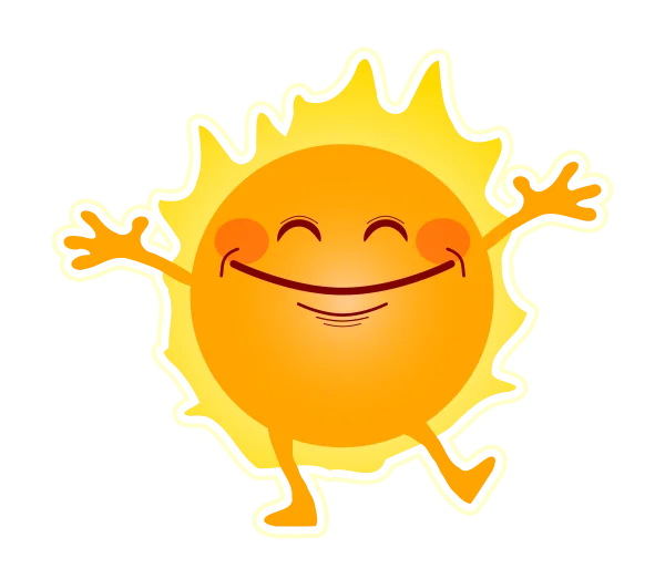 Happy Cartoon Sun Character PNG