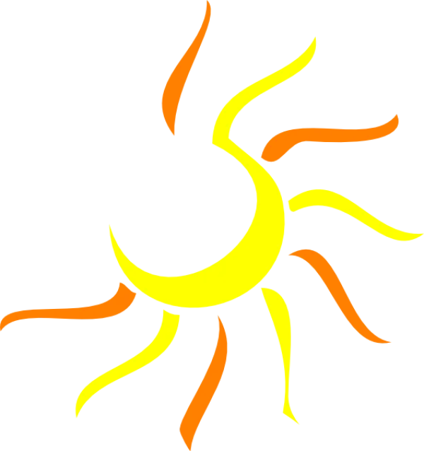 Stylized Sun Icon Transparent Background