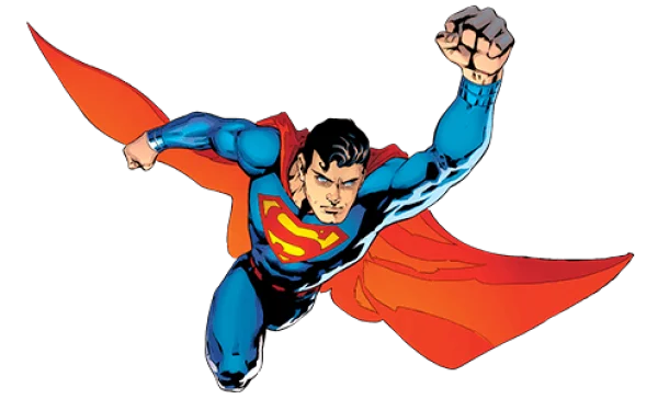 Superman Flying Comic Art PNG Transparent Background