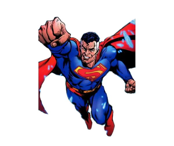 Superman Flying Punch Comic Art PNG