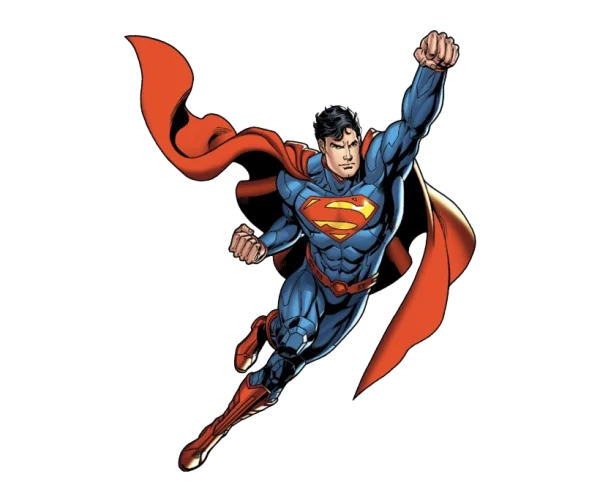 Superman Flying Comic Art PNG Transparent Background
