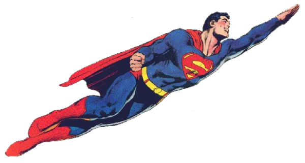 Classic Superman Flying PNG Transparent Background