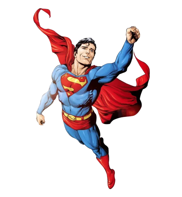Superman Flying Pose PNG Transparent Background
