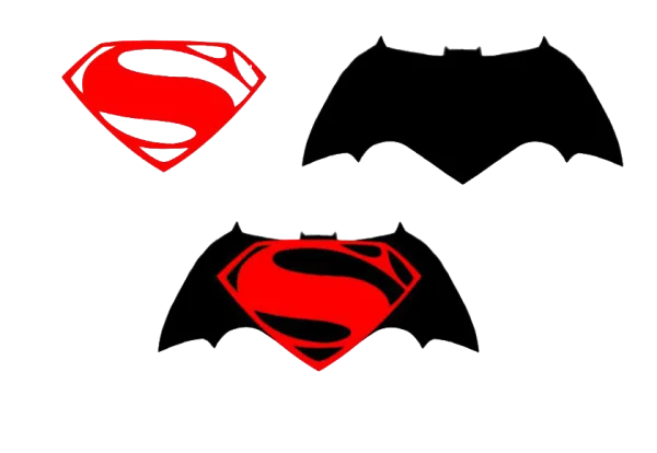 Superman and Batman Logos Transparent PNG Set