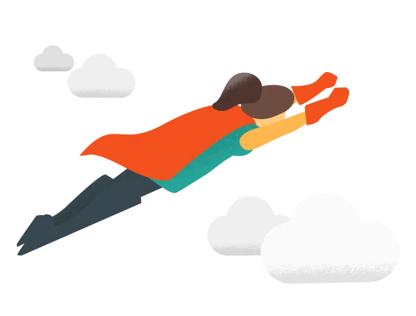 Flying Superhero Woman PNG Transparent Background