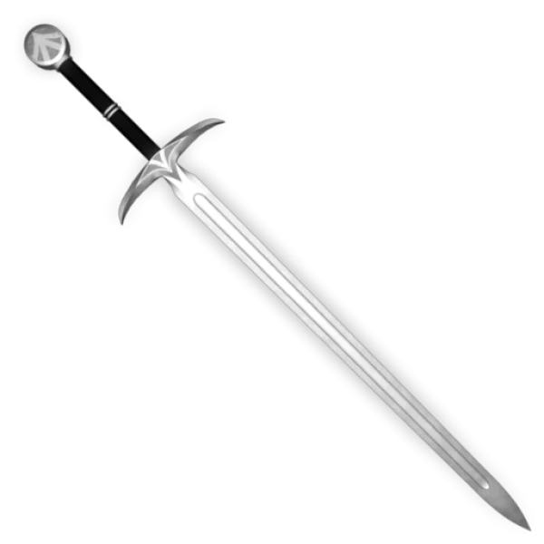 Fantasy Silver Sword PNG Transparent Background