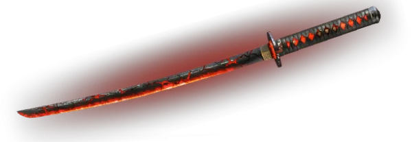 Fiery Cracked Katana PNG Transparent Background