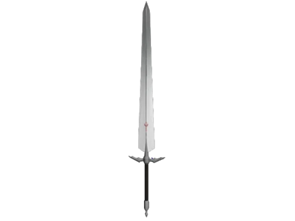 Fantasy Sword with Red Trident Symbol PNG Transparent Background