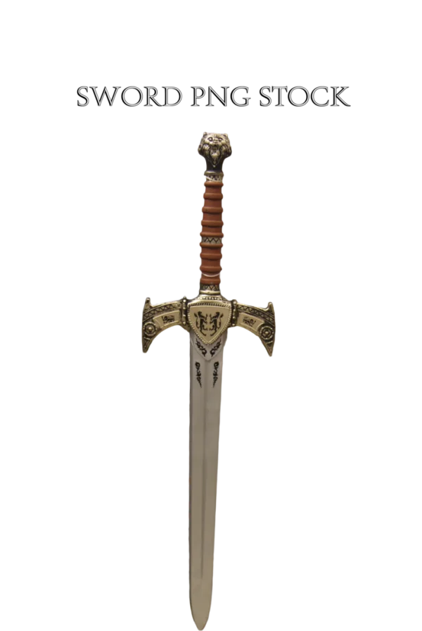 Lion Head Hilt Fantasy Sword PNG Transparent