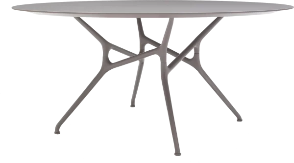Modern Gray Round Table with Organic Base PNG Transparent