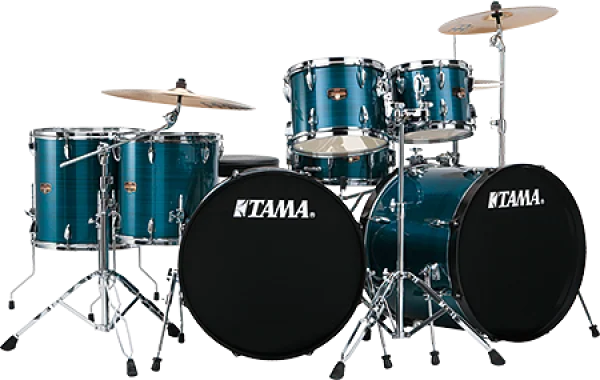 Blue Tama Drum Set PNG Transparent Background