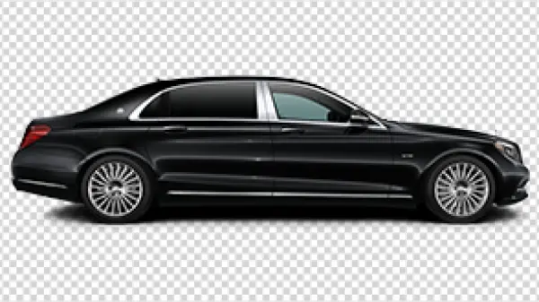 Black Luxury Sedan Car PNG Transparent Background