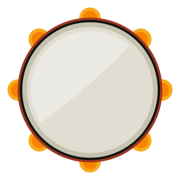 Cartoon Tambourine PNG Transparent Background