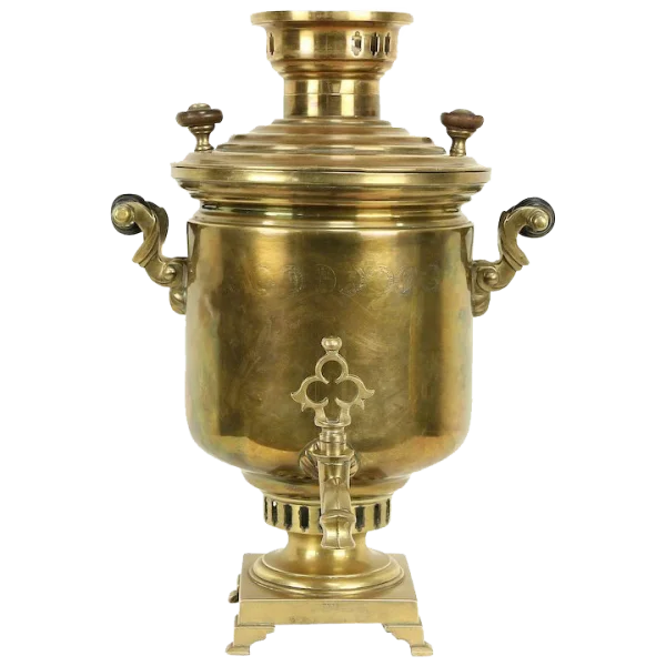 Vintage Brass Samovar PNG Transparent Background