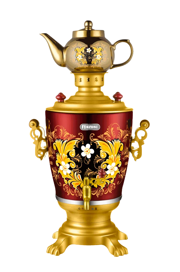 Russian Samovar with Teapot PNG Transparent Background