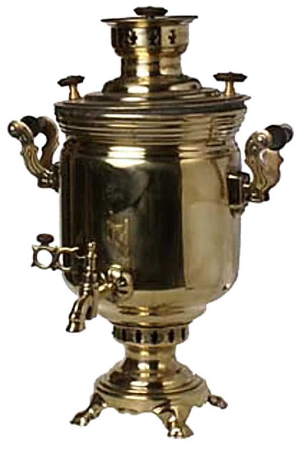 Golden Brass Samovar PNG Transparent Background