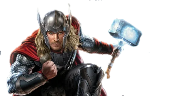 Thor with Mjolnir PNG Transparent Background