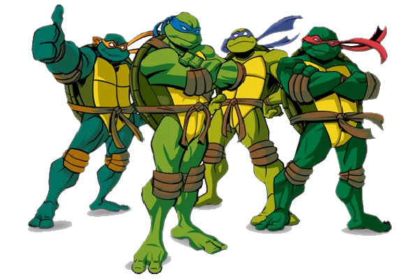 Teenage Mutant Ninja Turtles Group Pose PNG Transparent Background
