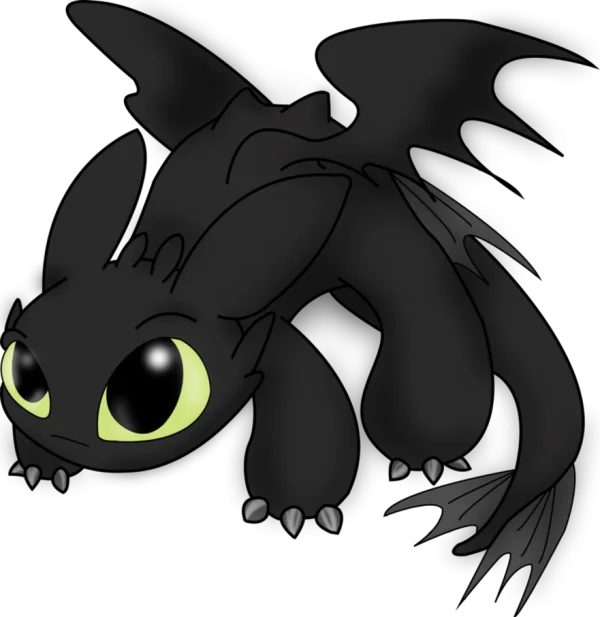 Toothless Dragon Cartoon Character PNG
