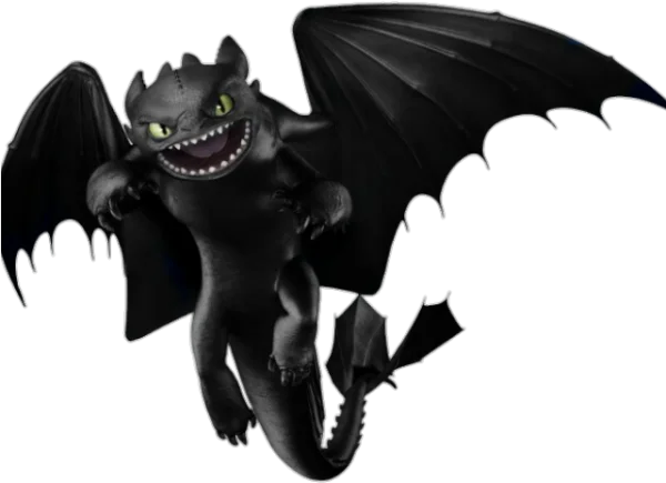 Toothless Dragon Grinning PNG Transparent Background