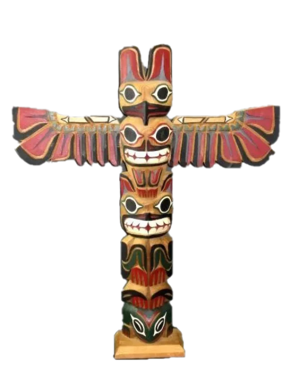 Colorful Tribal Totem Pole PNG Transparent
