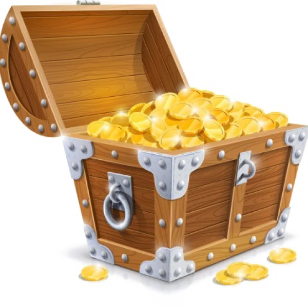Treasure Chest Full of Gold Coins PNG Transparent Background
